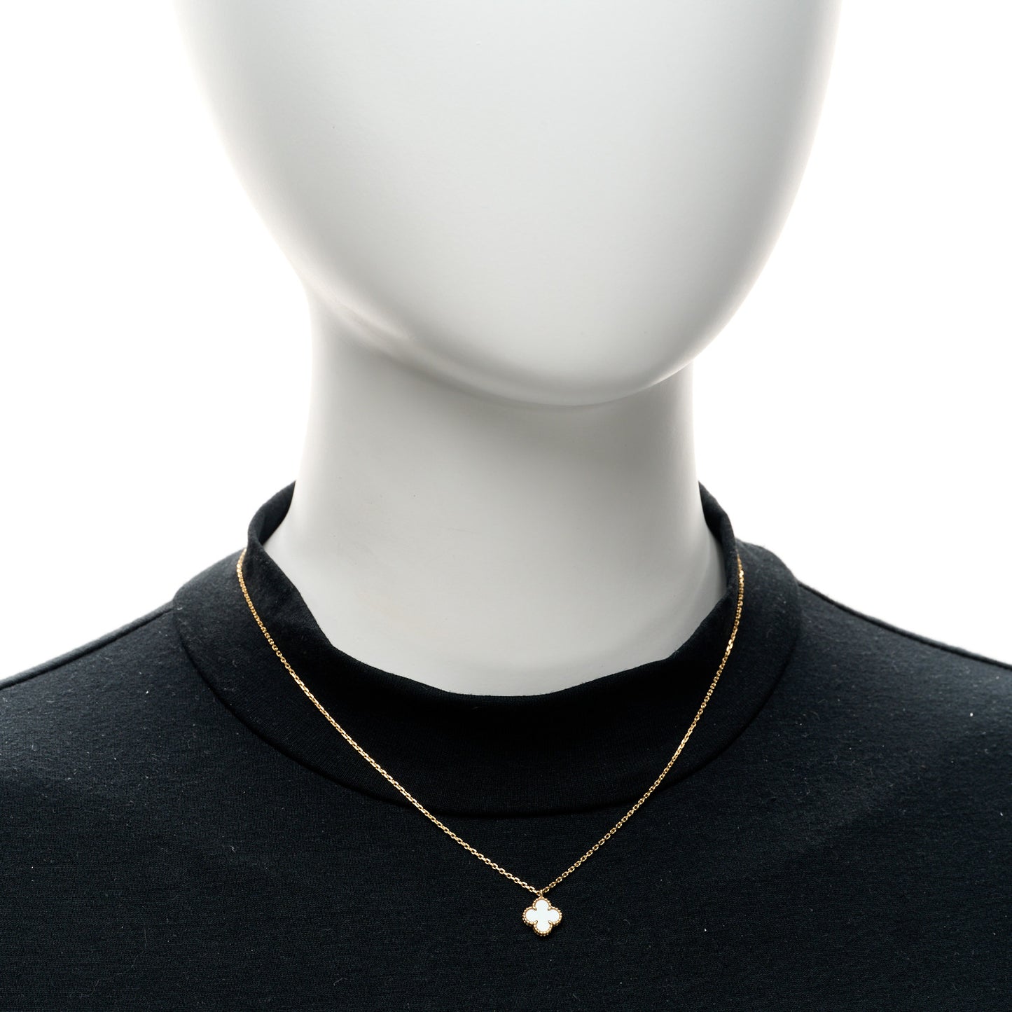 18K Yellow Gold Mother of Pearl Sweet Alhambra Pendant Necklace