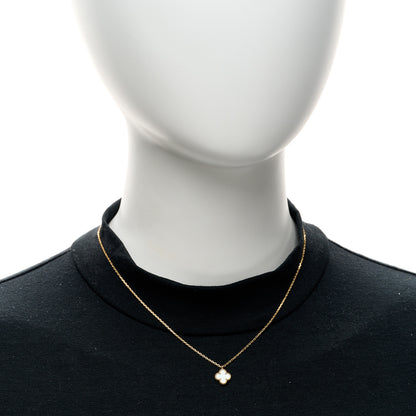 Van Cleef & Arpels 18K Yellow Gold Mother of Pearl Sweet Alhambra Pendant Necklace 2 of 5