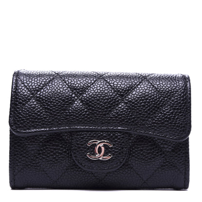 Chanel Caviar Quilted Flap Card Holder Wallet Black 1 of 8