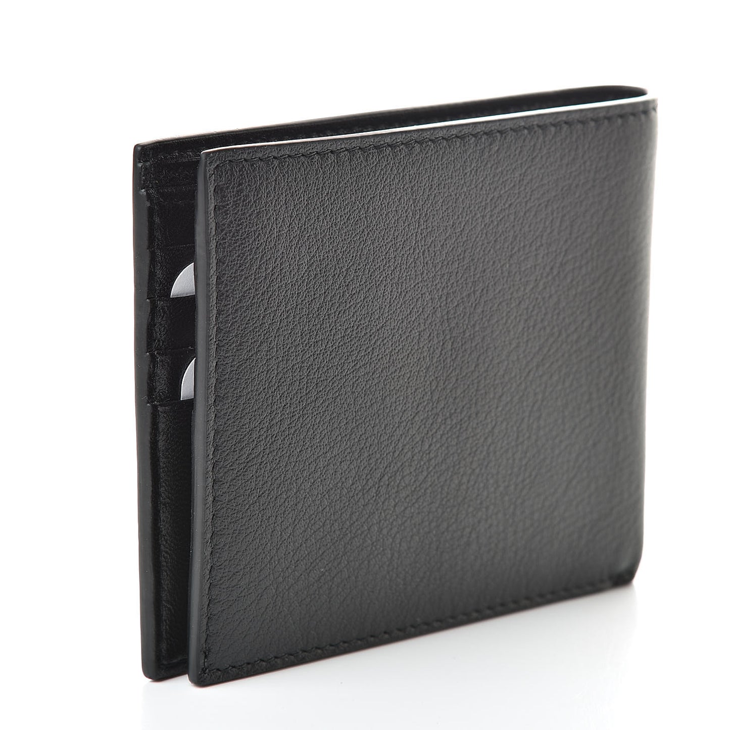 Calfskin Logo Bi-Fold Wallet Black