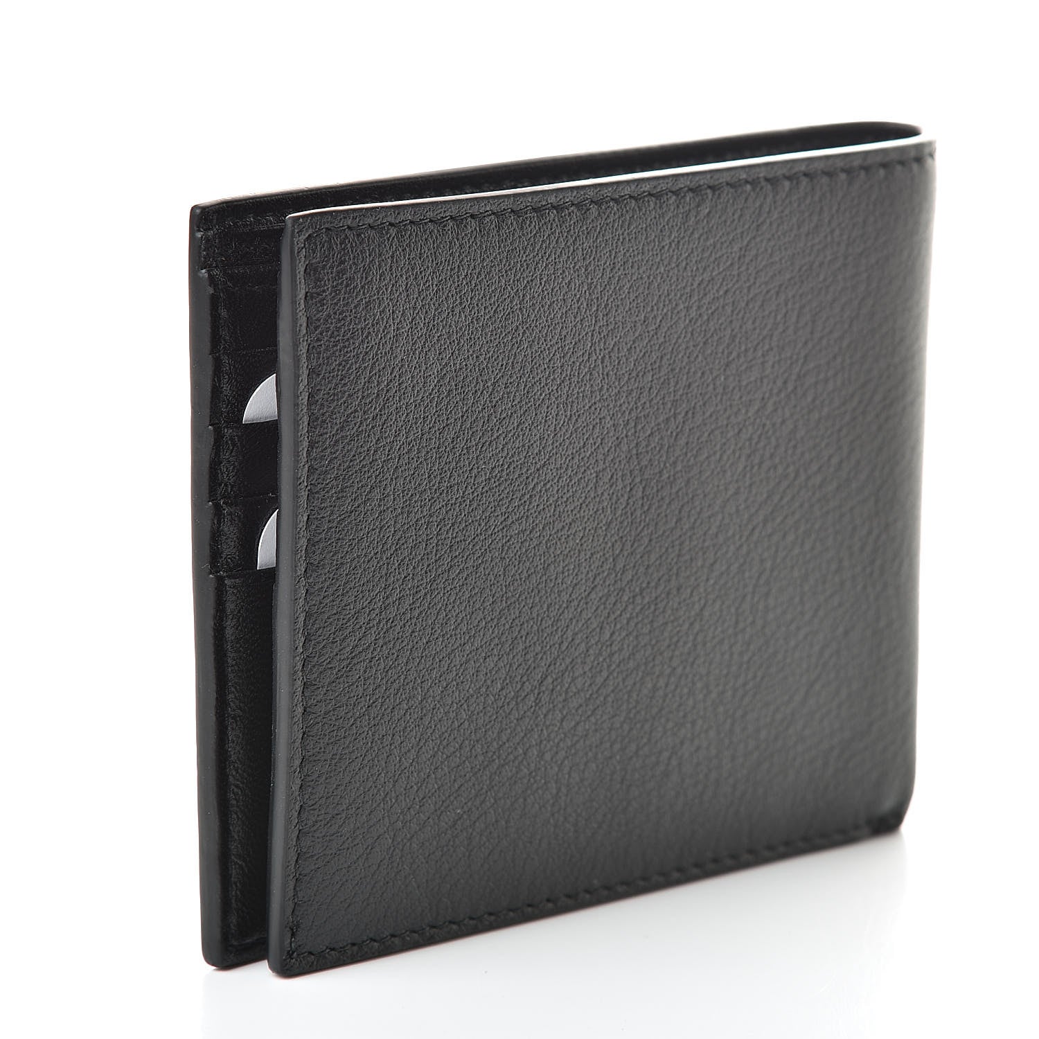 Balenciaga Calfskin Logo Bi-Fold Wallet Black 3 of 7