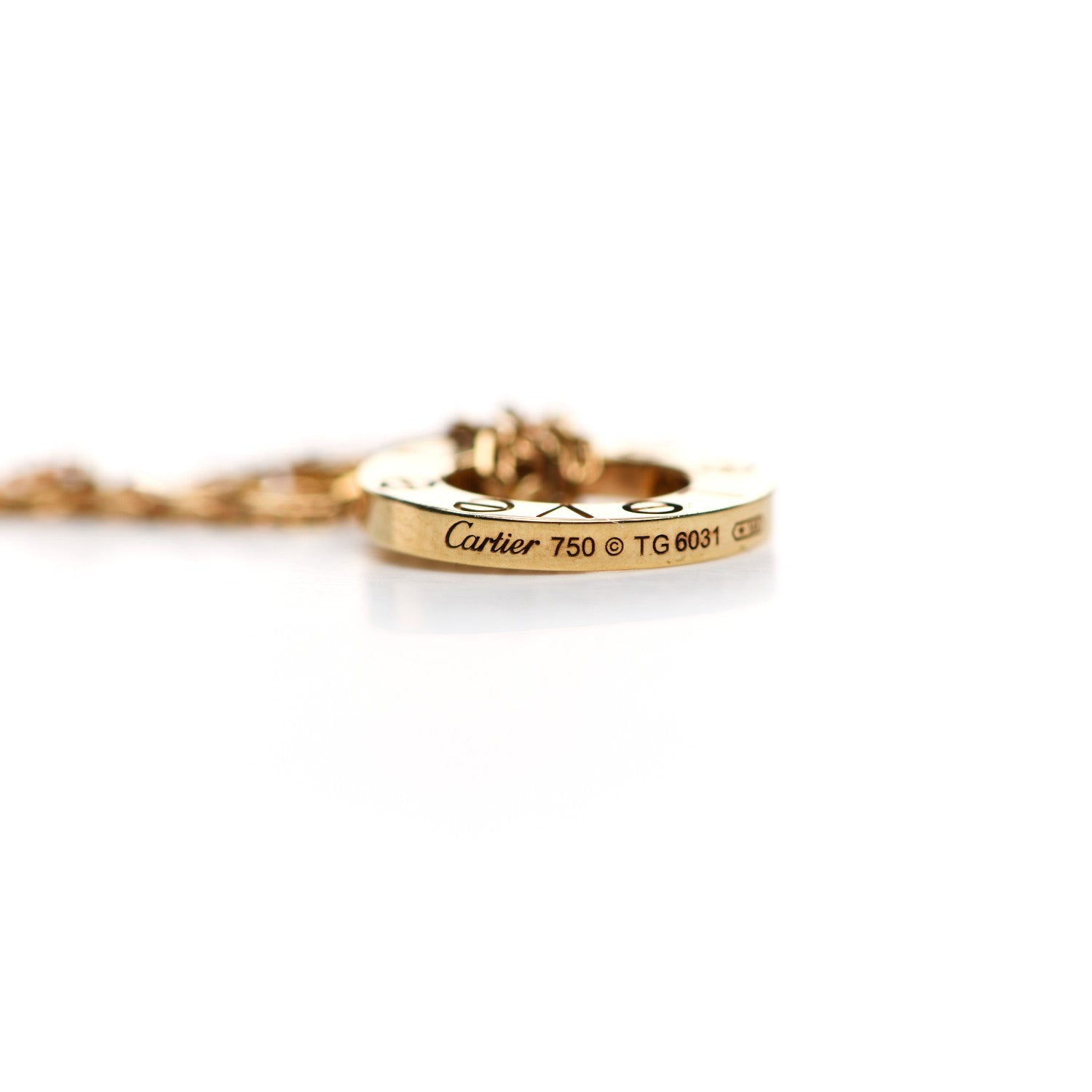 Cartier 18K Yellow Gold 2 Diamond LOVE Necklace 6 of 8