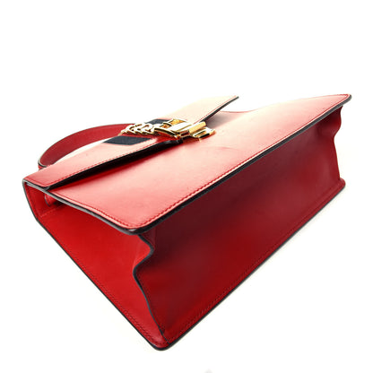 Gucci Calfskin Medium Sylvie Top Handle Bag Hibiscus Red 5 of 10