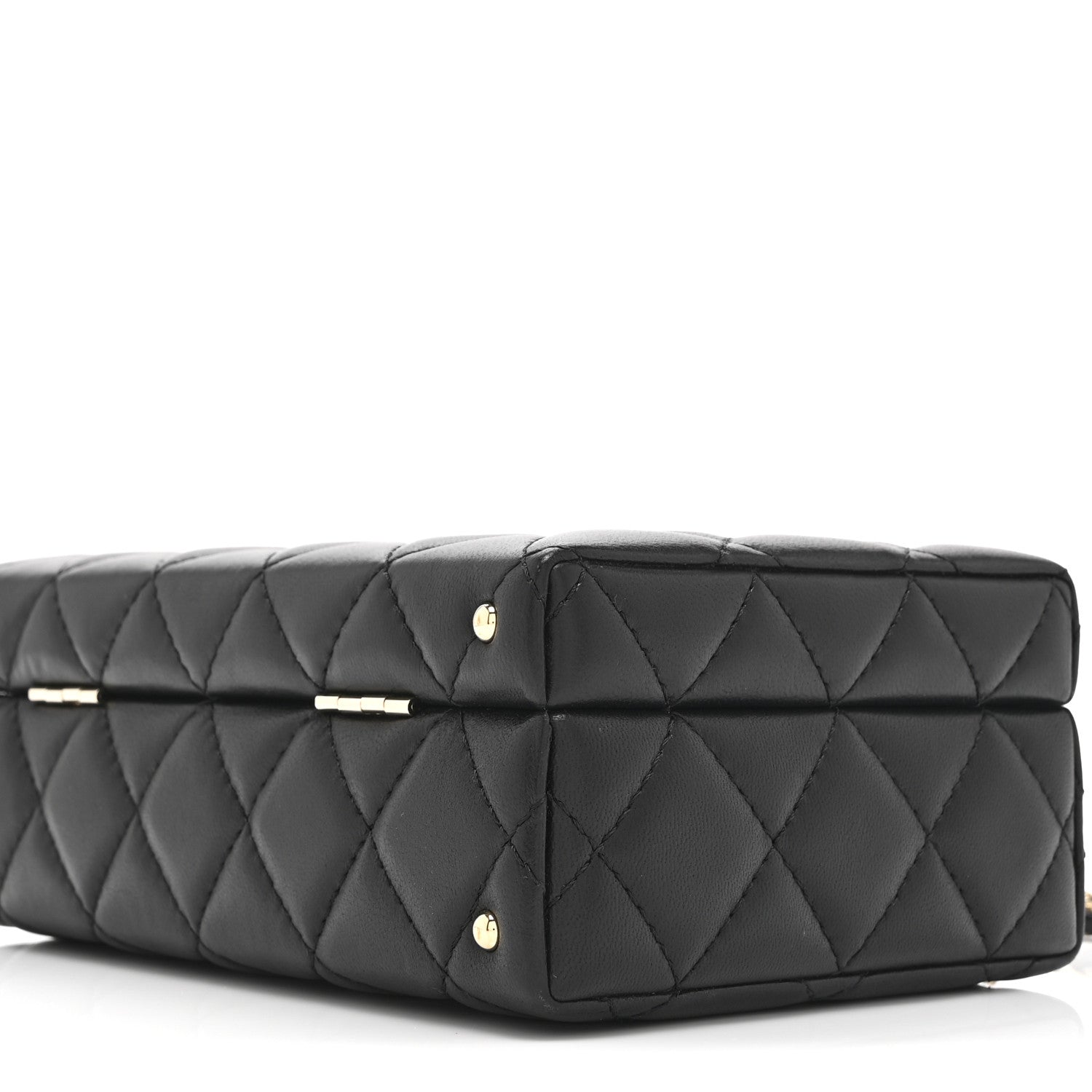 Chanel Lambskin Quilted Small CC Top Handle Box Bag Black 10 of 11