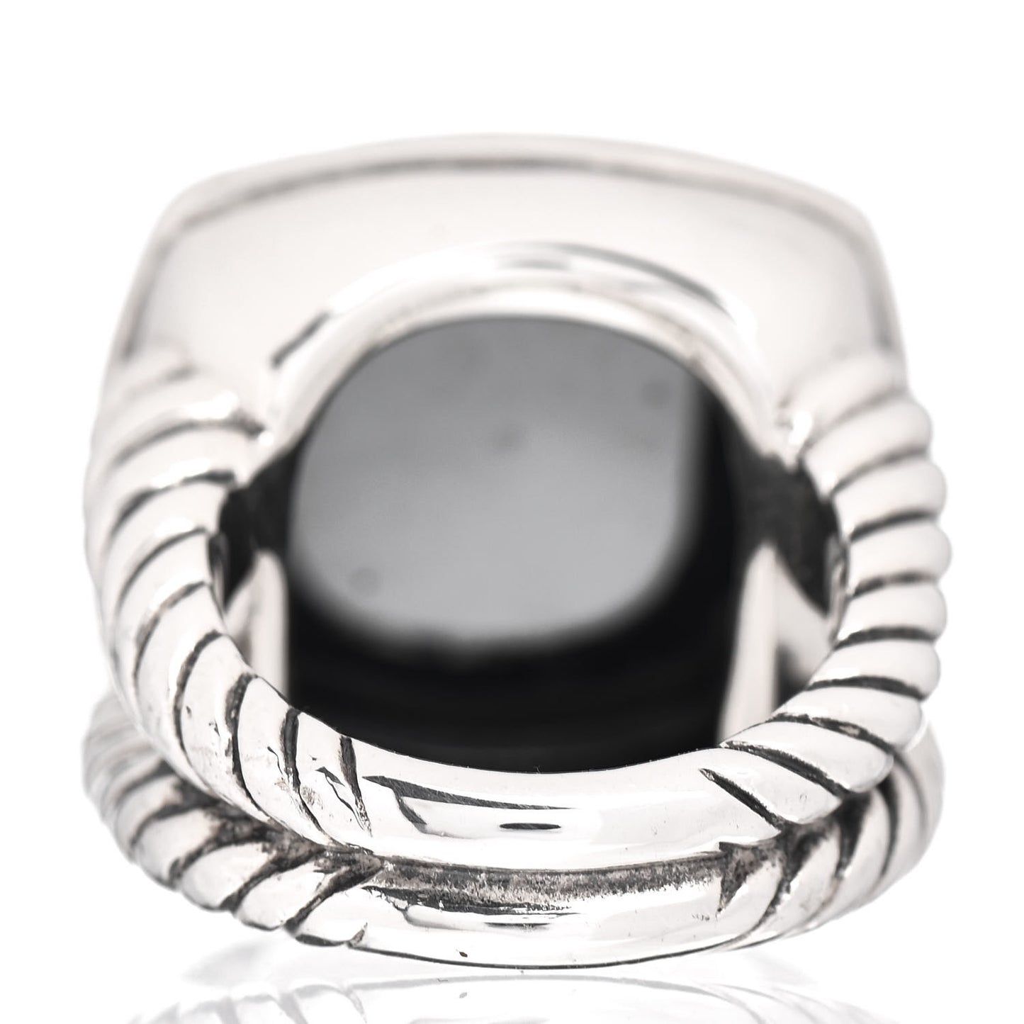 Sterling Silver Diamond Hematine 17mm Albion Ring 52 6