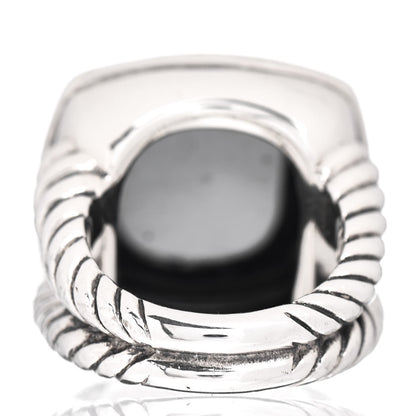 David Yurman Sterling Silver Diamond Hematine 17mm Albion Ring 52 6 4 of 5