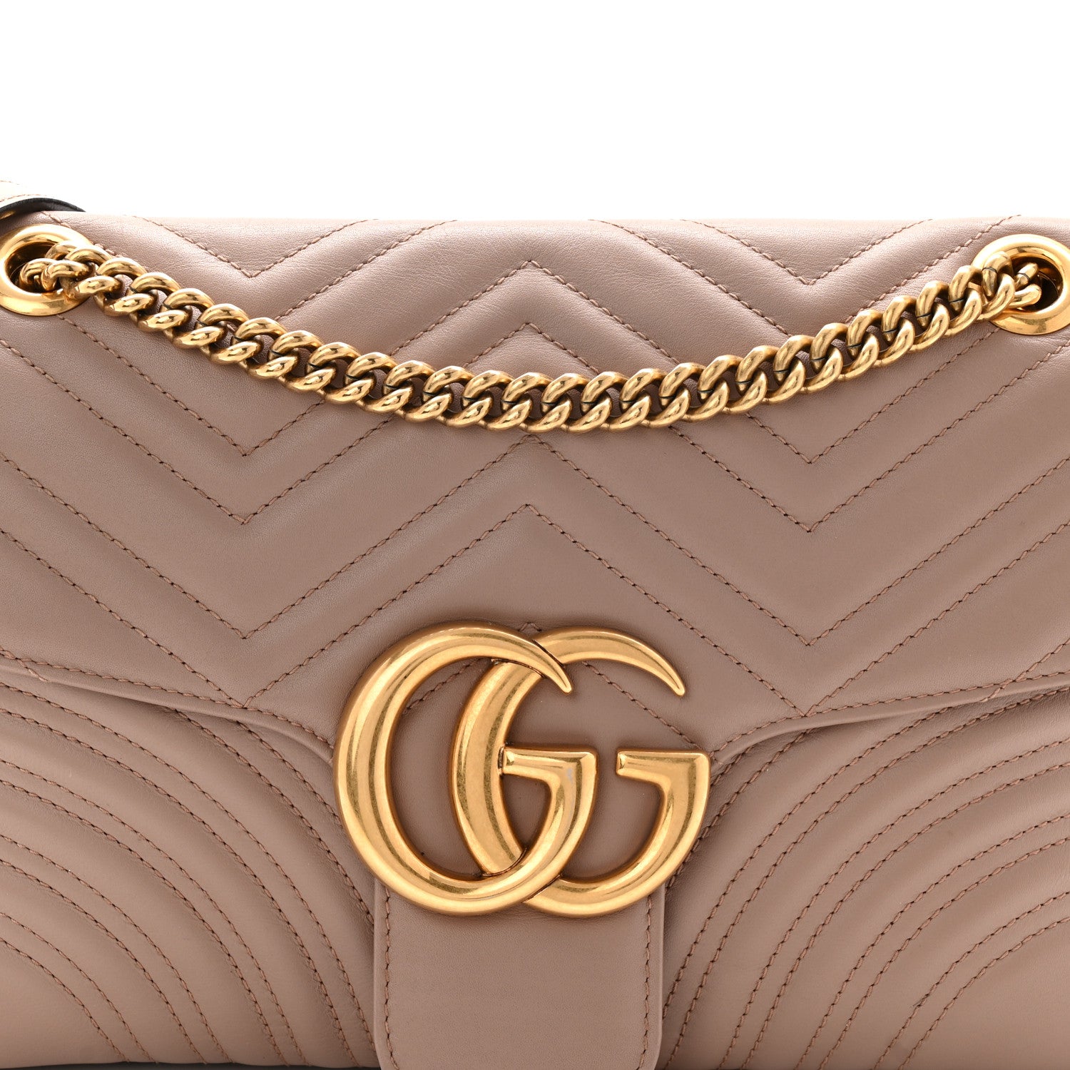 Gucci Calfskin Matelasse Medium GG Marmont Shoulder Bag Porcelain Rose 8 of 10