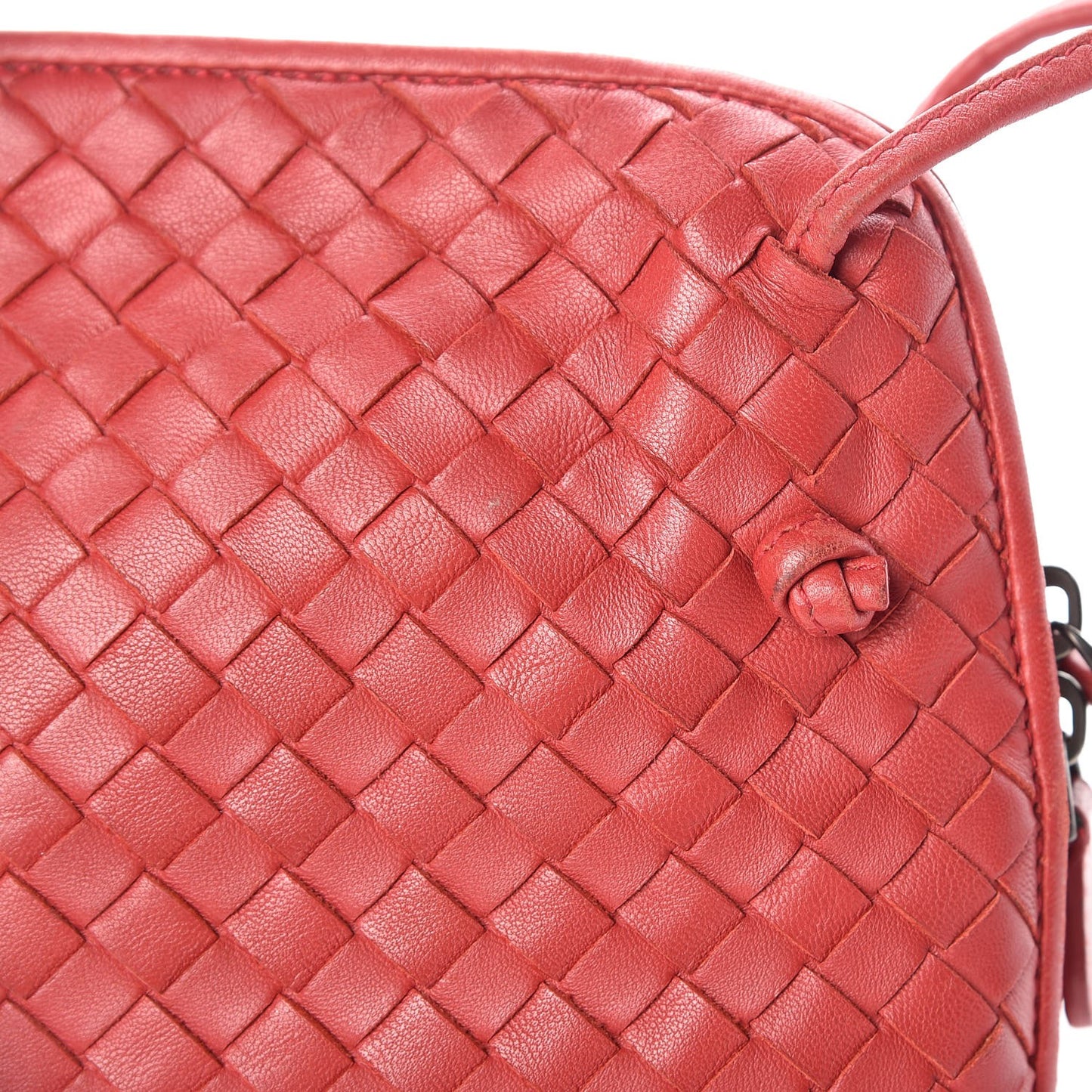 Nappa Intrecciato Nodini Crossbody Messenger Red