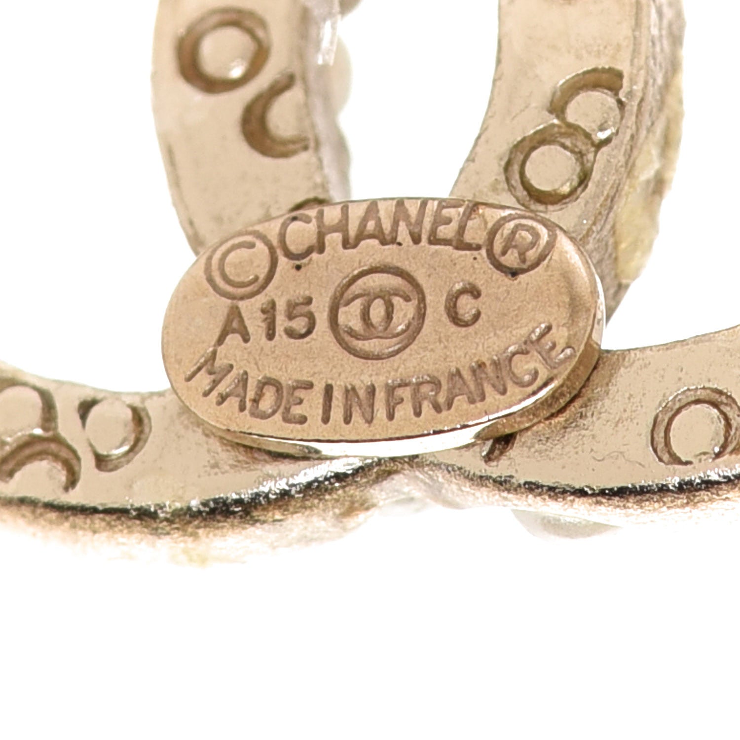 Chanel Pearl CC Earrings Light Gold 4 of 5