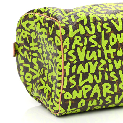 Louis Vuitton Monogram Graffiti Speedy 30 Green 9 of 10