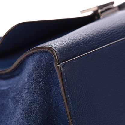 Celine Drummed Calfskin Suede Medium Trapeze Navy 15 of 18