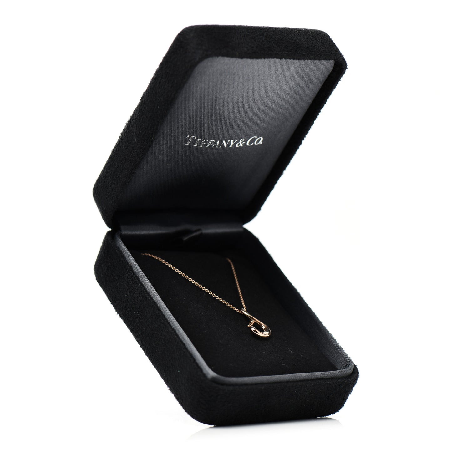 18K Rose Gold Diamond Elsa Peretti Letter S Pendant Necklace