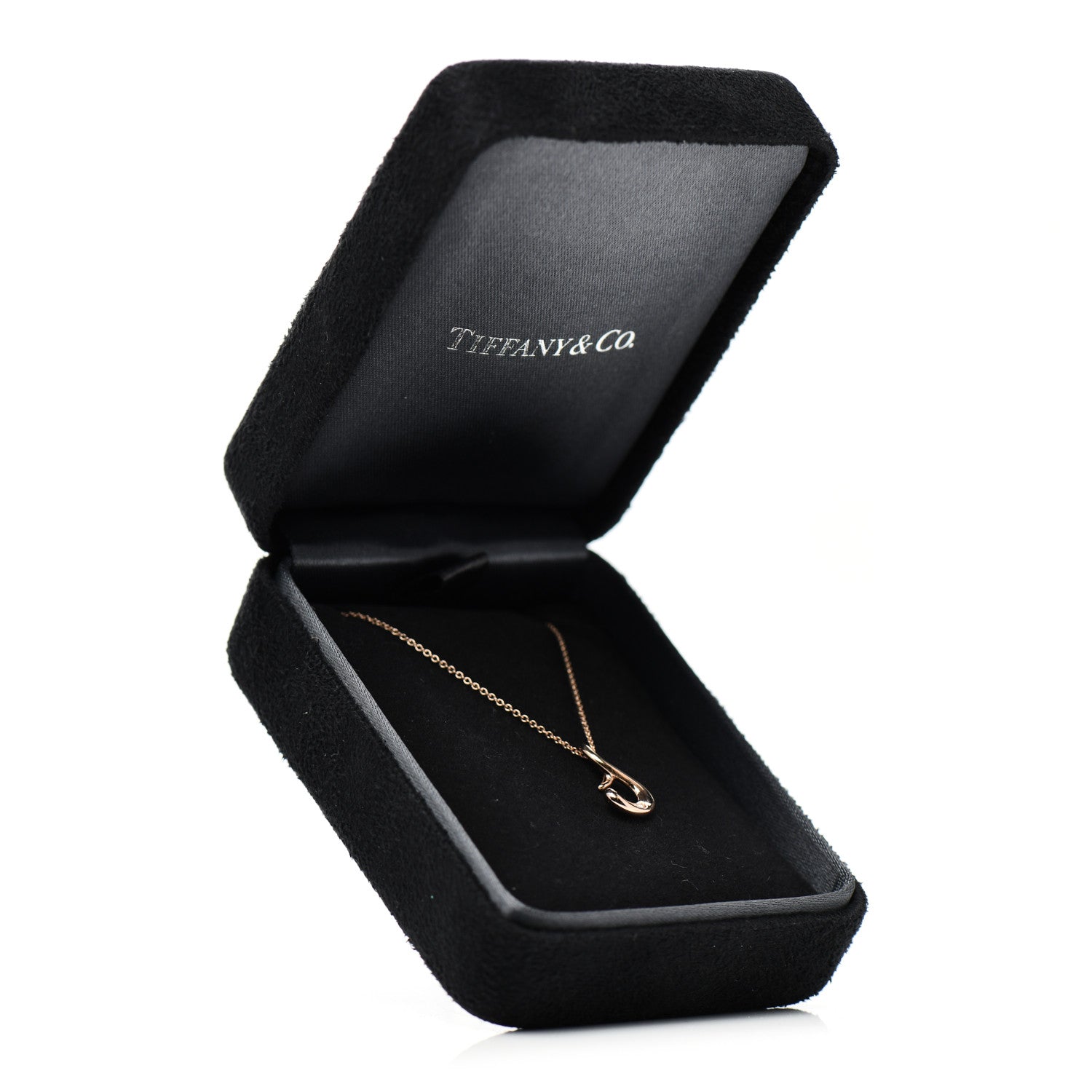Tiffany 18K Rose Gold Diamond Elsa Peretti Letter S Pendant Necklace 6 of 6