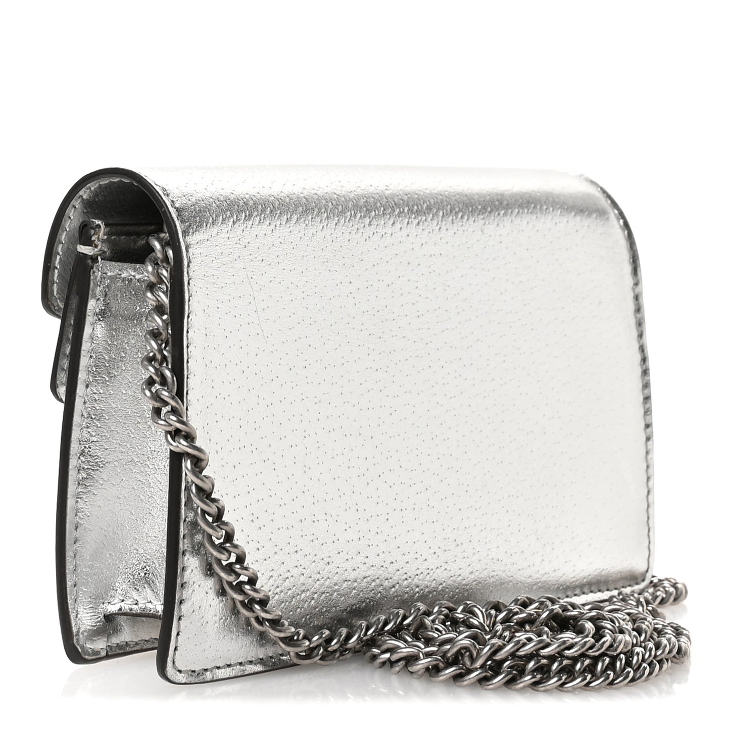 Metallic Calfskin Super Mini Dionysus Shoulder Bag Silver