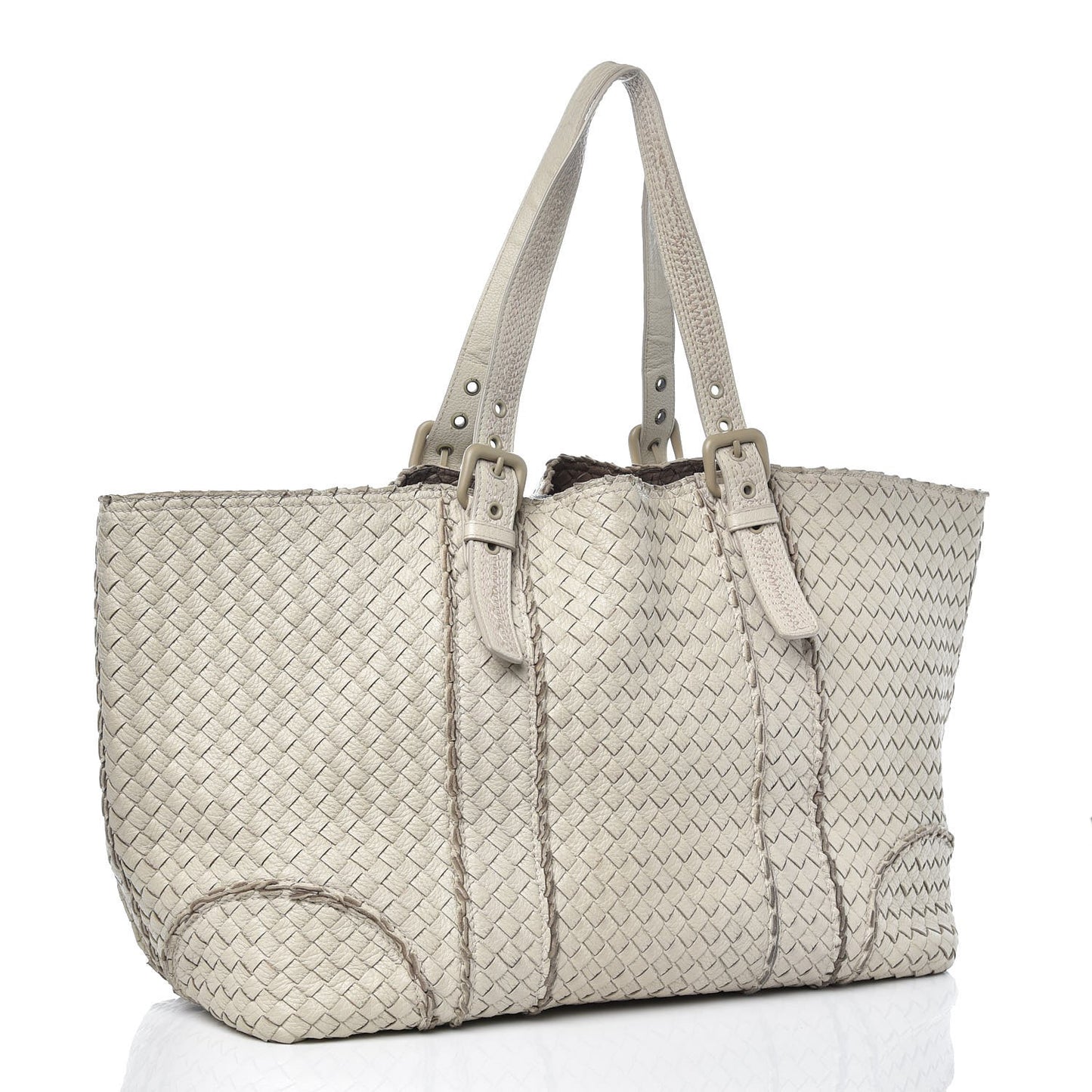 Chevre Intrecciato Buckle Tote Limo