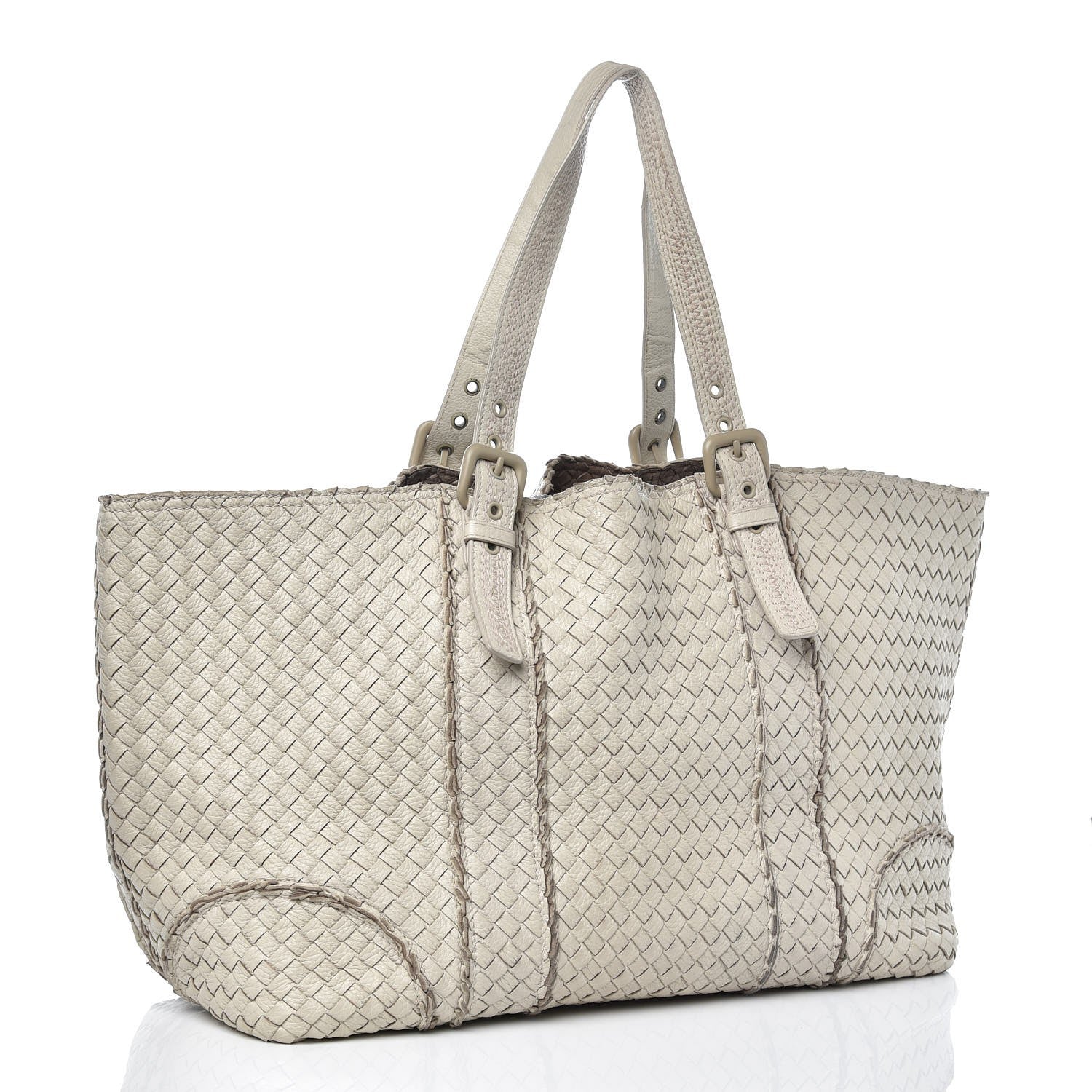 Bottega Veneta Chevre Intrecciato Buckle Tote Limo 3 of 12