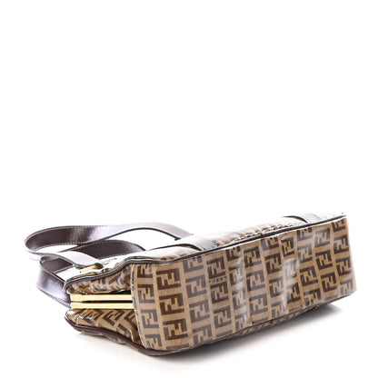 Fendi Vinyl Zucchino Small Shoulder Bag Tobacco 3 of 10