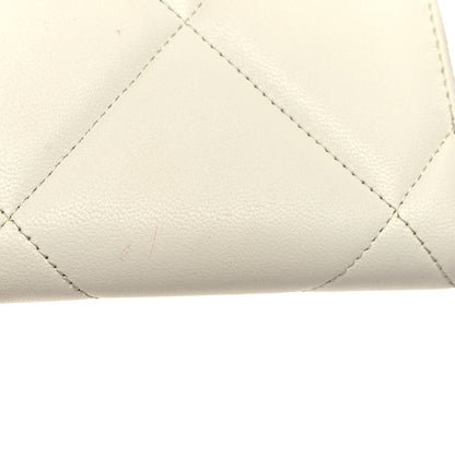 Chanel Shiny Goatskin Quilted 19 Long Zipped Around Wallet White 15 of 15