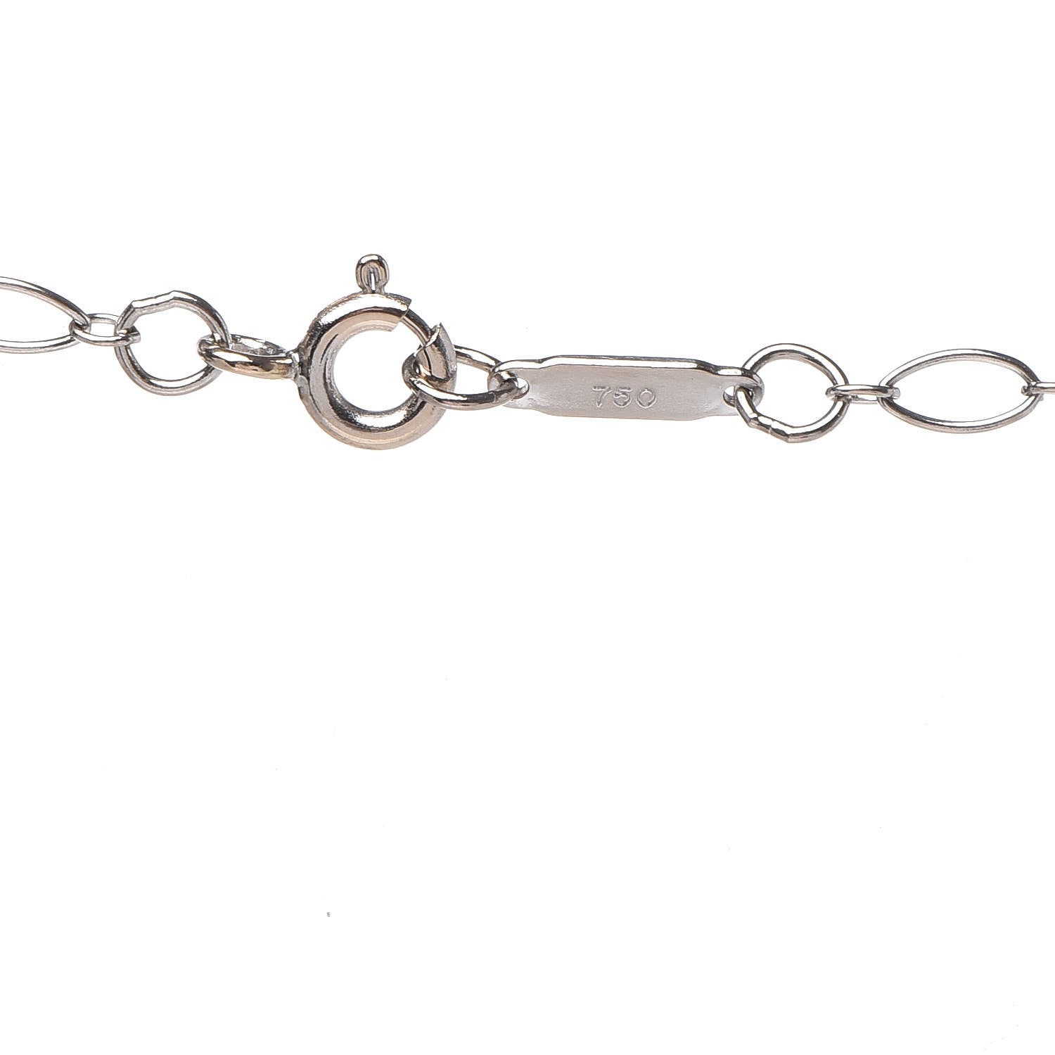 Tiffany 18K White Gold Diamond Mini Heart Key Charm Pendant Link Necklace 7 of 9