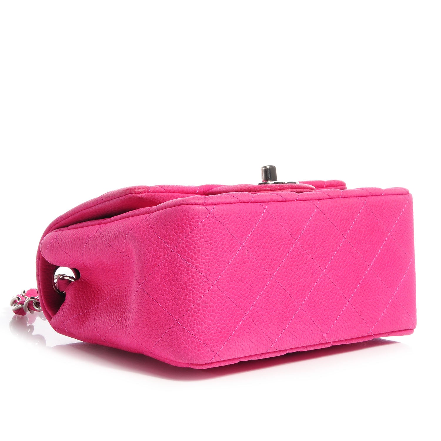 Chanel Iridescent Caviar Quilted Mini Square Flap Hot Pink EXCESS 3 of 7