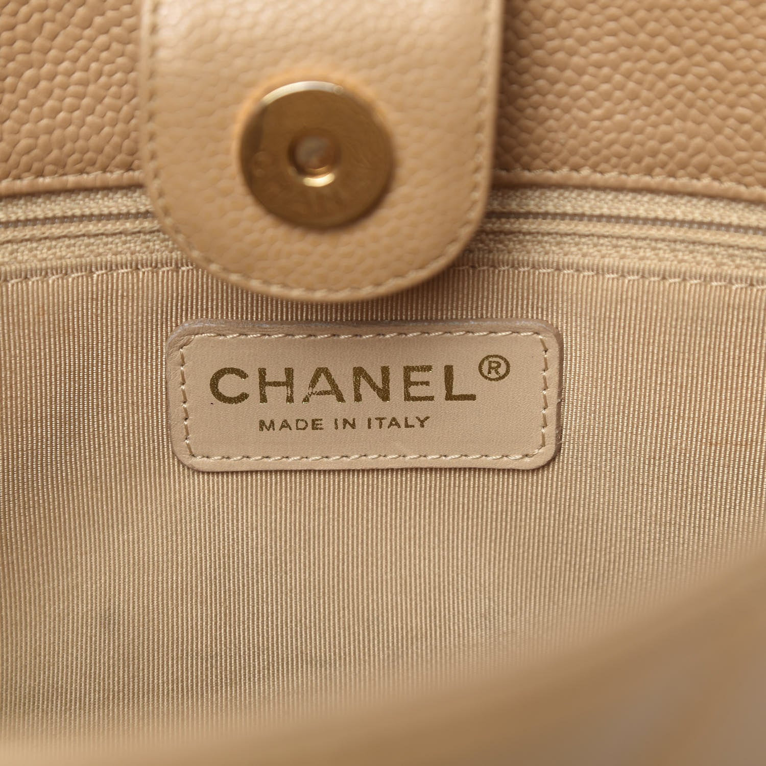 Chanel Caviar Quilted Petit Shopping Tote PST Dark Beige 6 of 17
