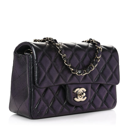 Chanel Iridescent Lambskin Quilted Mini Rectangular Flap Black 5 of 14