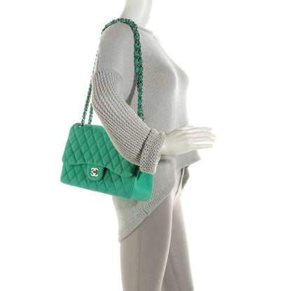 Chanel Iridescent Caviar Quilted Jumbo Double Flap Green 2 of 8