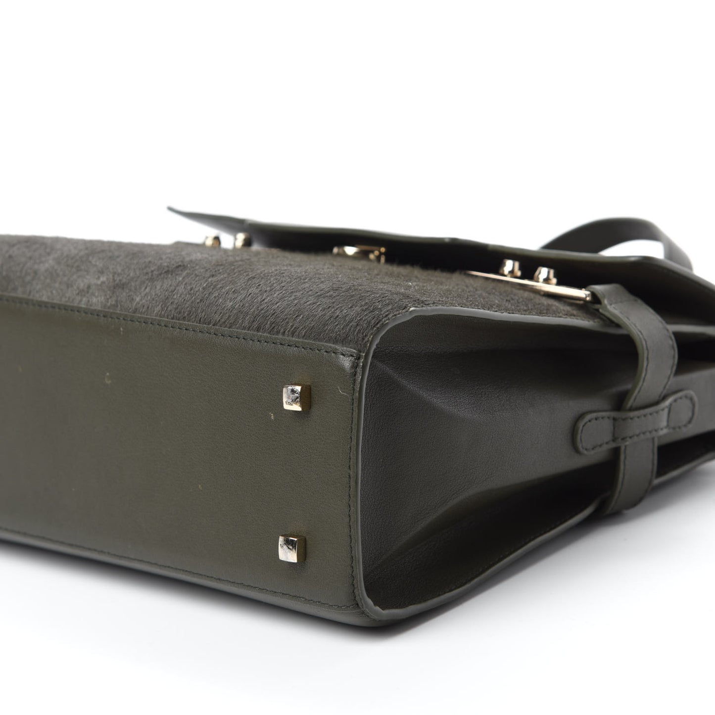 Calf Hair MM Tempete Satchel Kaki