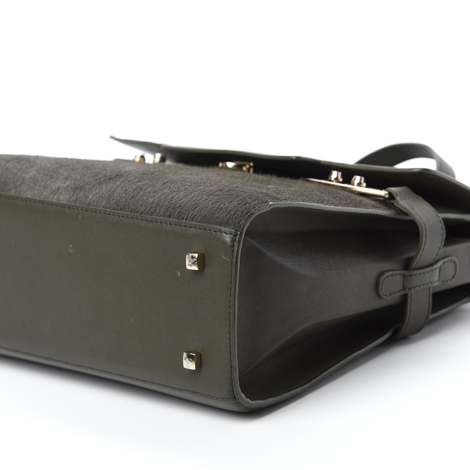 Delvaux Calf Hair MM Tempete Satchel Kaki 8 of 12