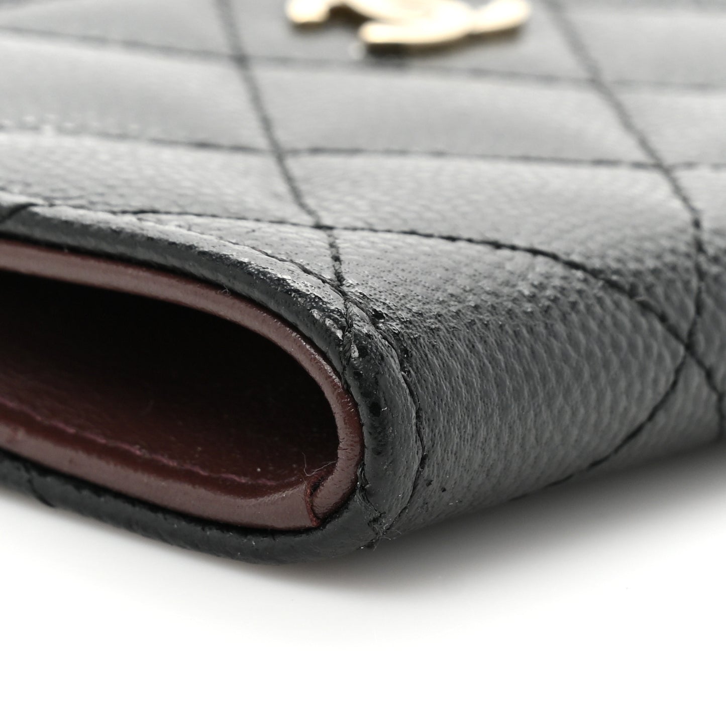 Caviar Quilted Zipped Key Holder Case Black