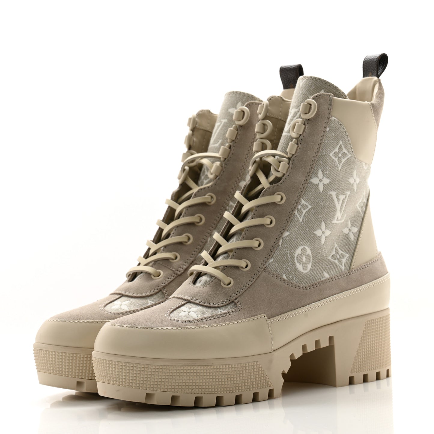 Suede Calfskin Laureate Platform Desert Boots 40 Taupe