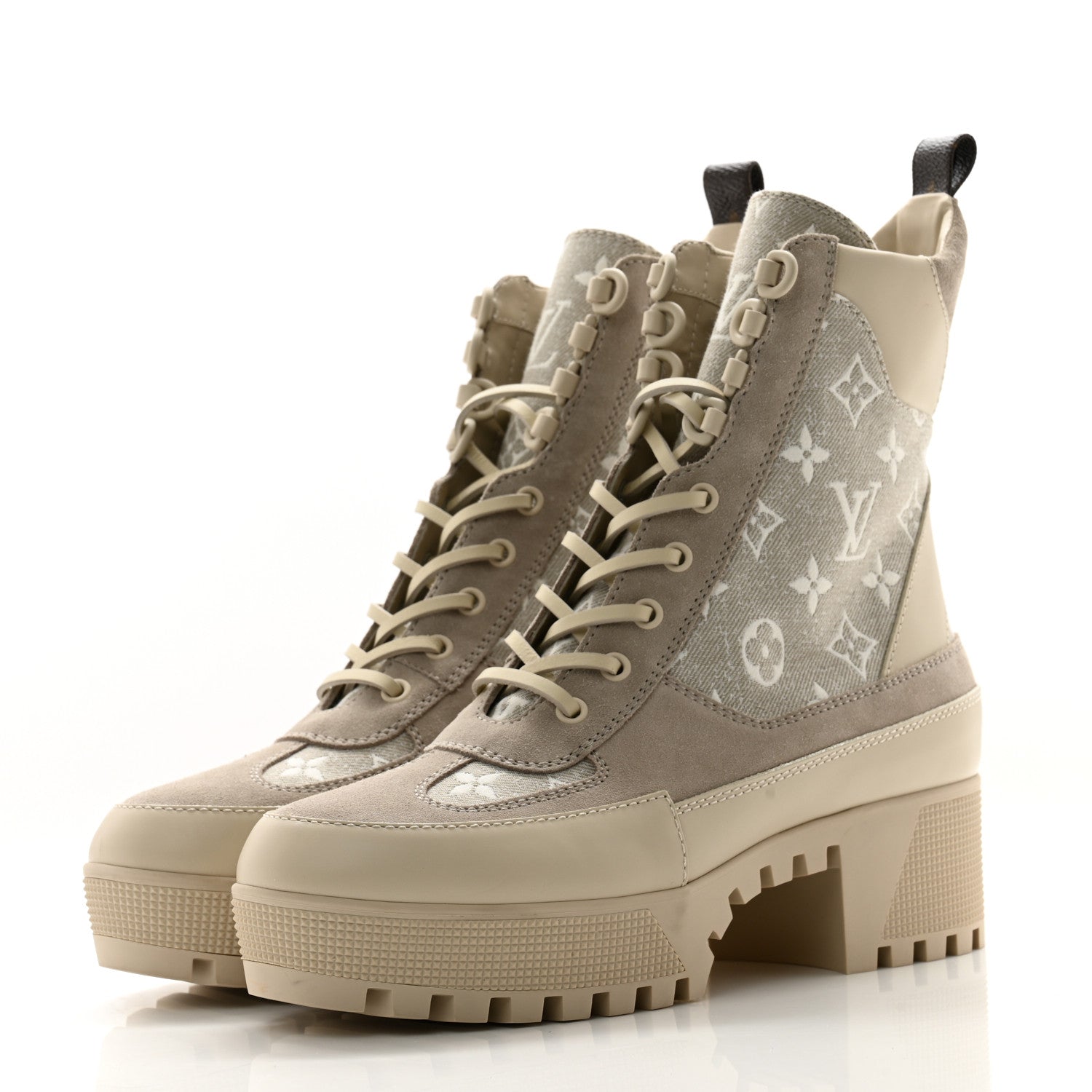 Louis Vuitton Suede Calfskin Laureate Platform Desert Boots 40 Taupe 3 of 11