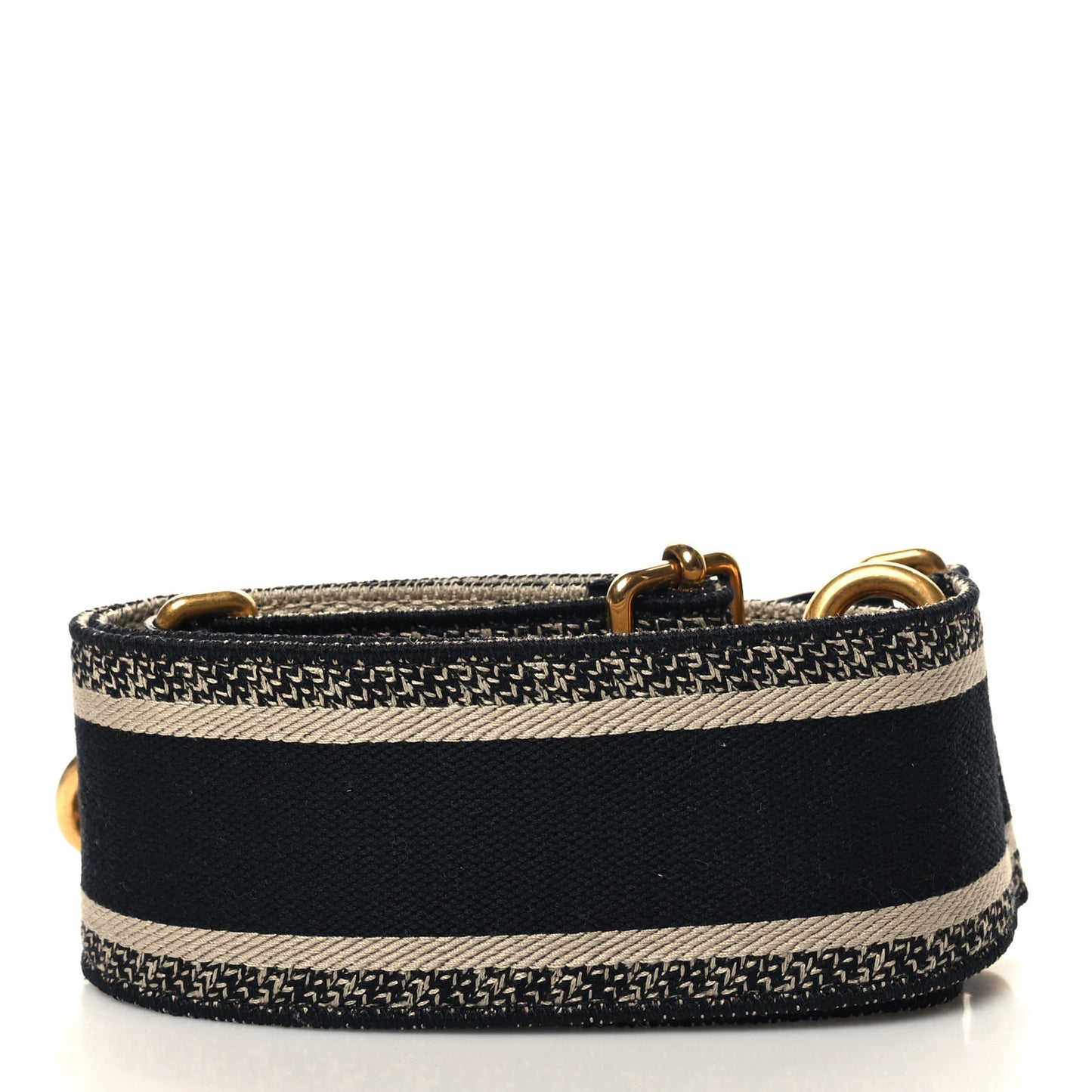 Canvas Embroidered Shoulder Strap Black