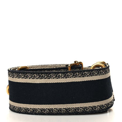 Christian Dior Canvas Embroidered Shoulder Strap Black 2 of 4