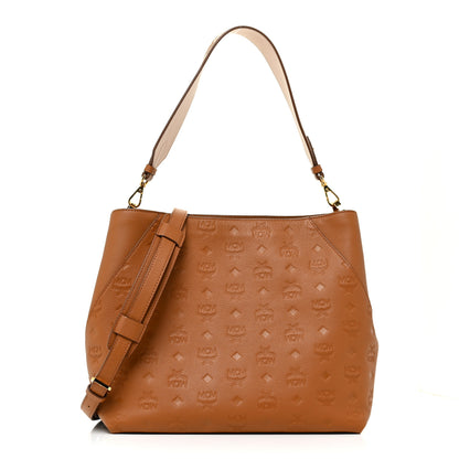 MCM Calfskin Ottomar Monogram Medium Klara Hobo Cognac 1 of 10