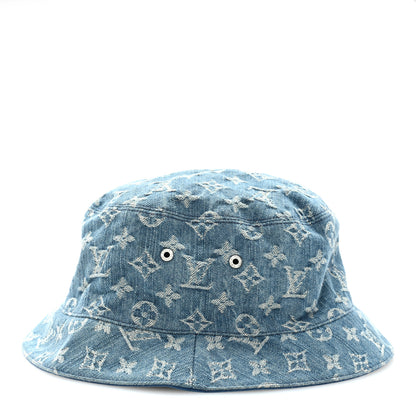 Louis Vuitton Monogram Denim Transformable Bob Bucket Hat 62 Blue 1 of 6