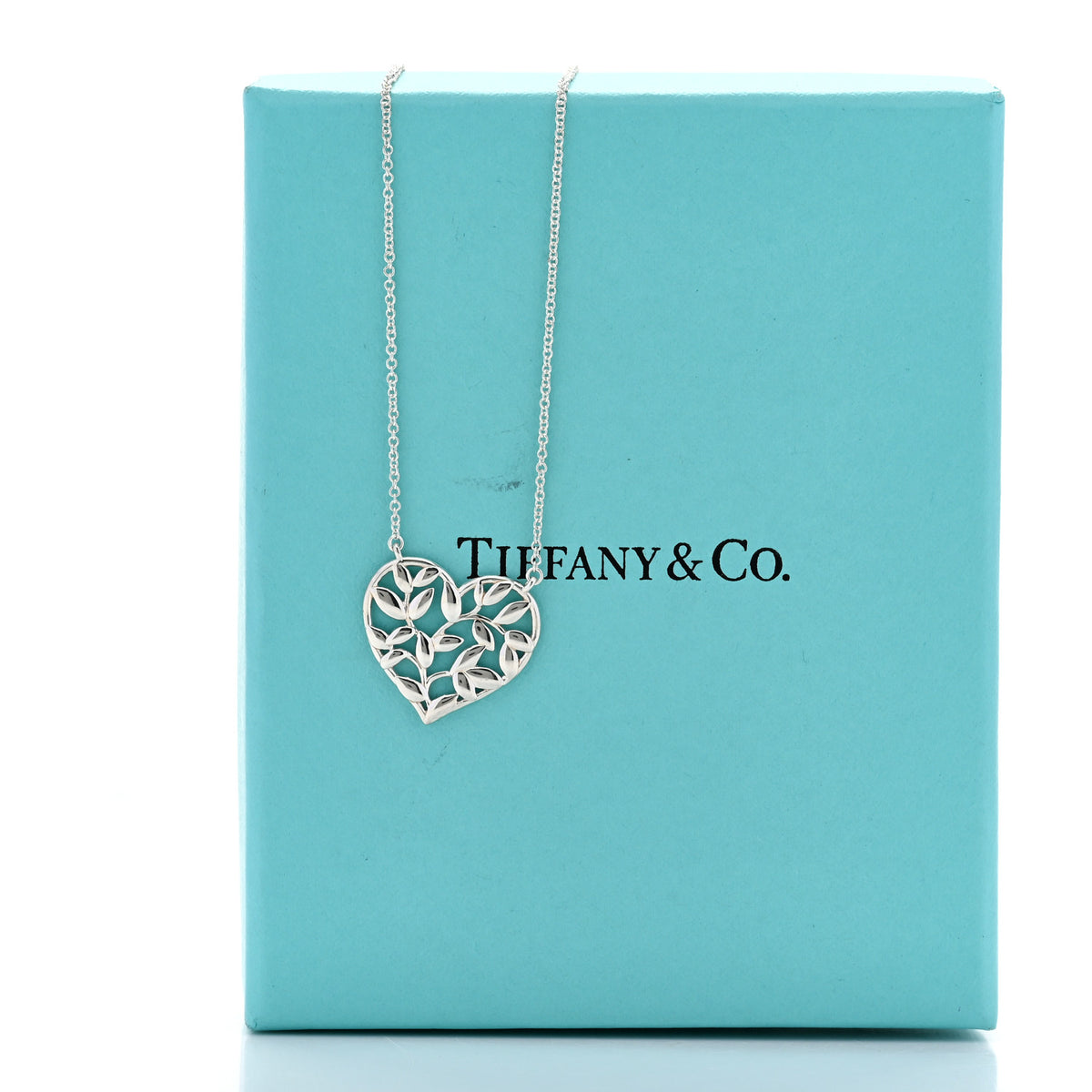 Sterling Silver Paloma Picasso Olive Leaf Heart Pendant Necklace