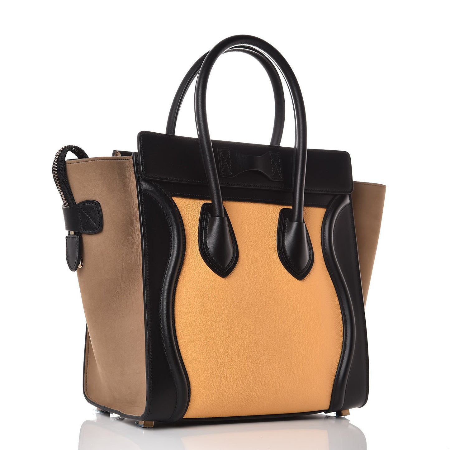 Baby Grained Calfskin Nubuck Micro Tri-Color Luggage Corn