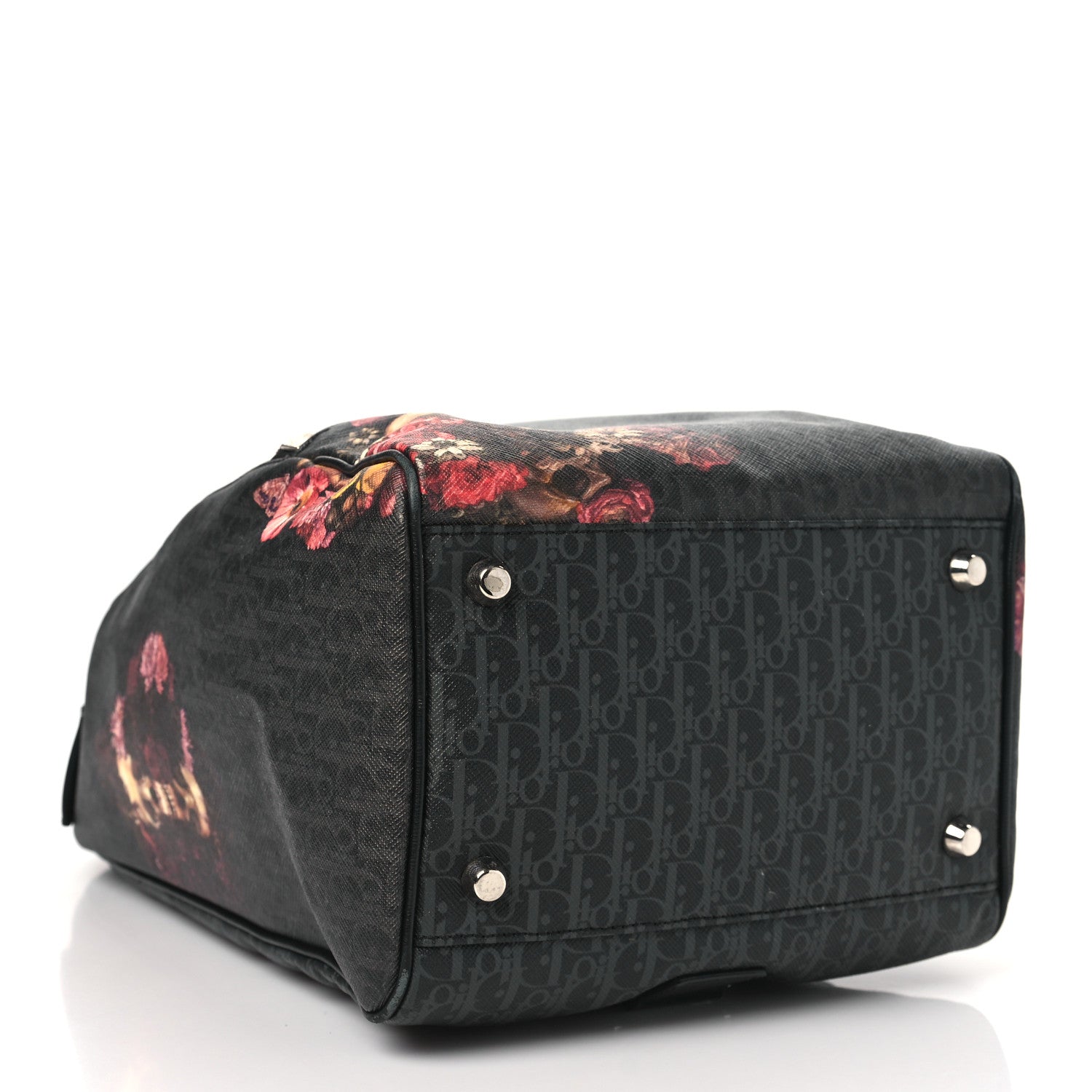 Christian Dior x Toru Kamei Coated Canvas Floral Skull Sling Backpack Grey Multicolor 4 of 10