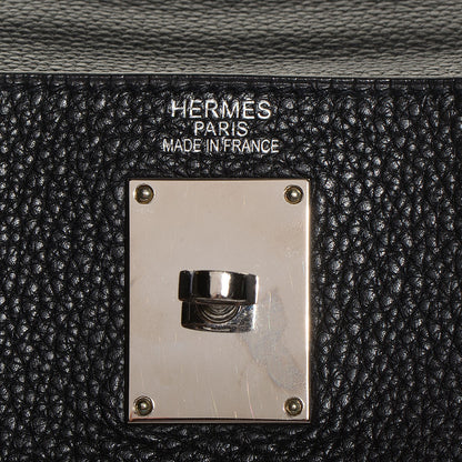 Hermes Taurillon Clemence Shoulder Kelly 40 Black 8 of 23