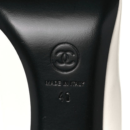 Chanel Lambskin Patent Cap Toe Pearl Pumps 40 Ivory Black 14 of 20
