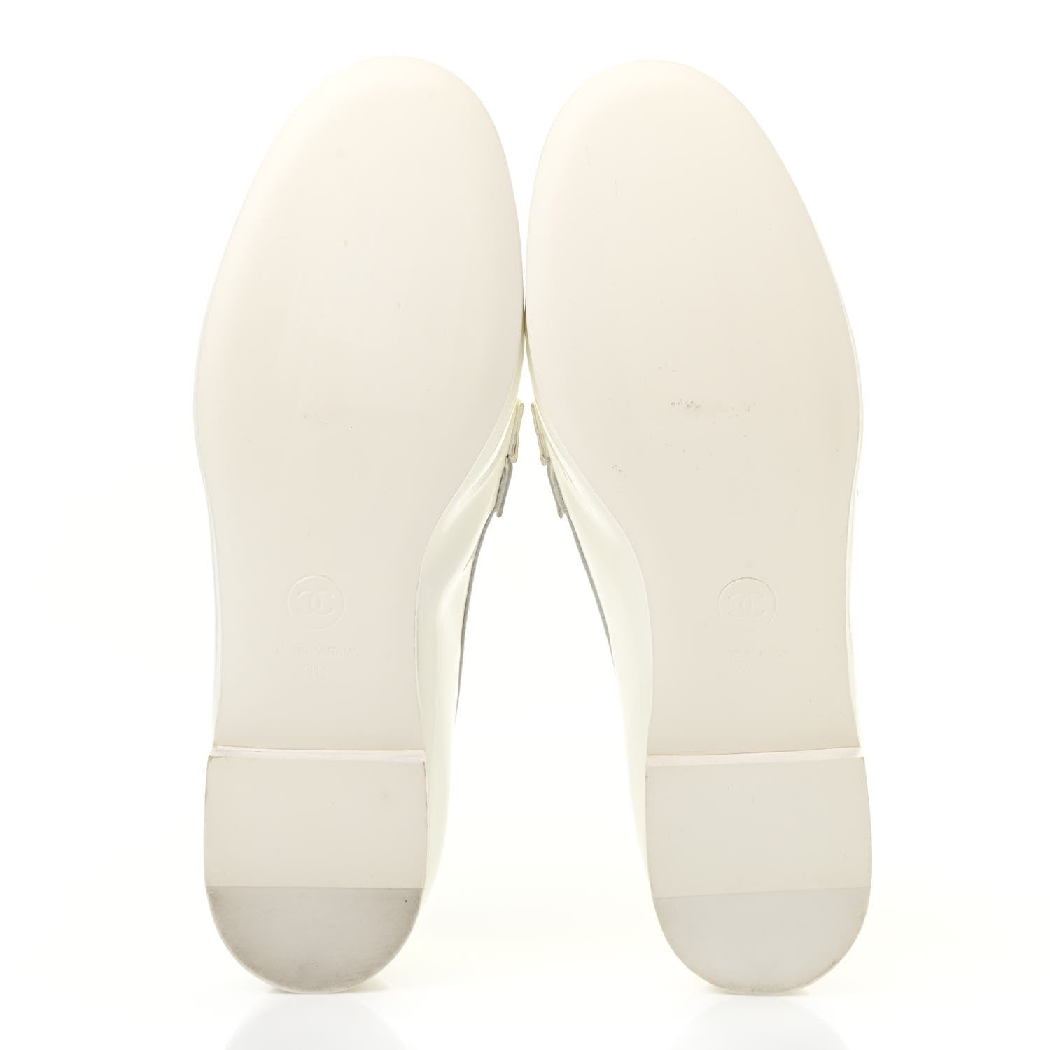 Chanel Patent CC Mocassin Loafers 36 White 5 of 11