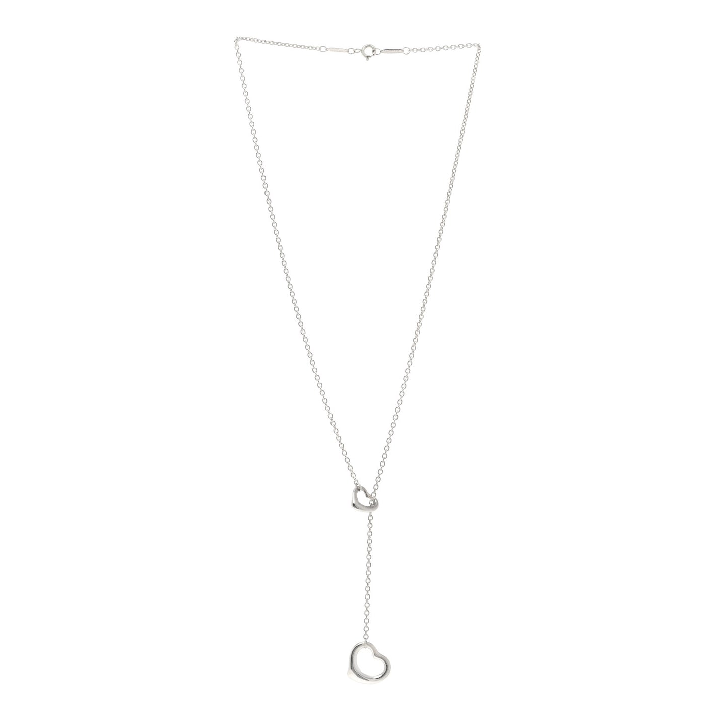 Sterling Silver Elsa Peretti Open Heart Lariat Necklace