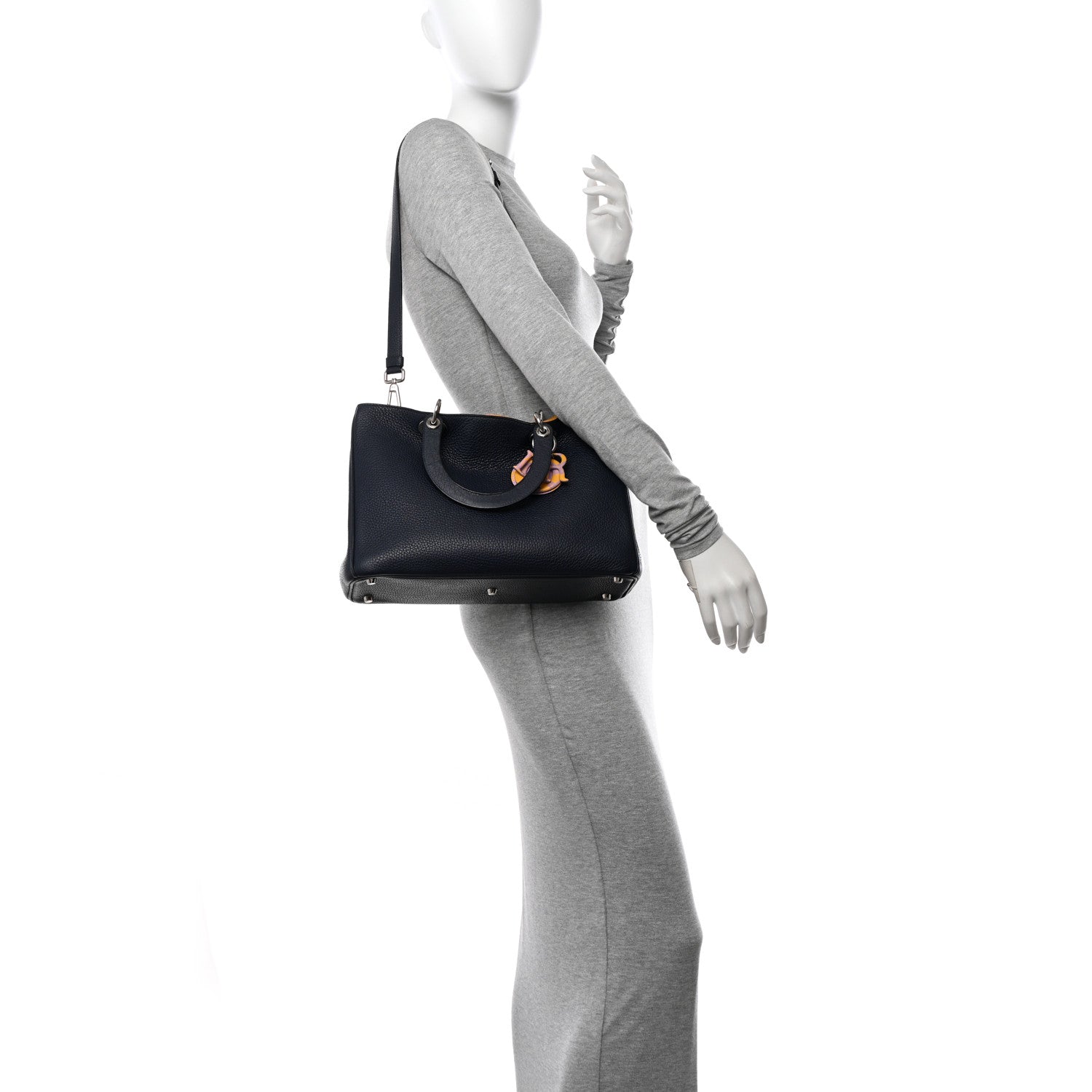 Christian Dior Bullcalf Medium Diorissimo Tote Navy 2 of 16