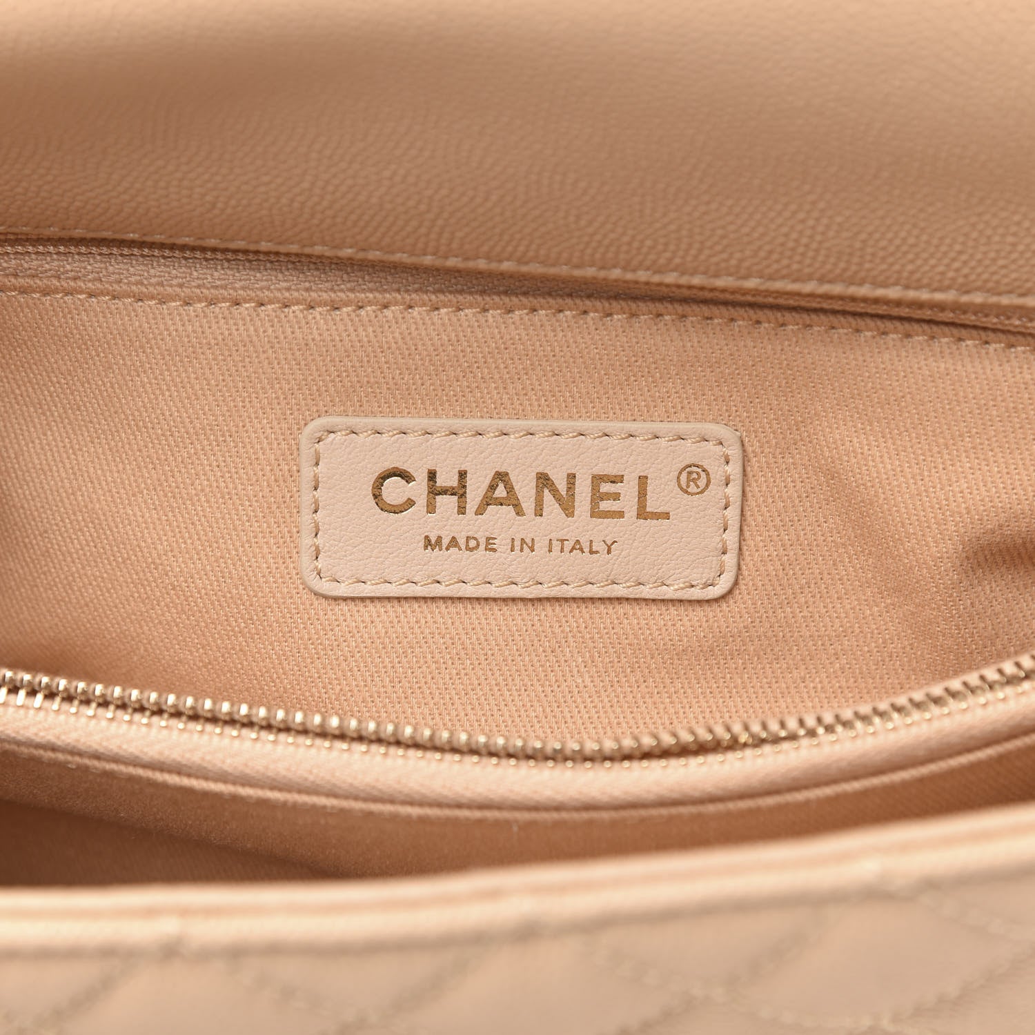 Chanel Caviar Quilted Small Coco Handle Flap Light Beige 6 of 10