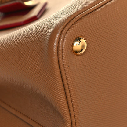 Prada Saffiano Cuir Small Double Bag Caramel Fuoco 8 of 13