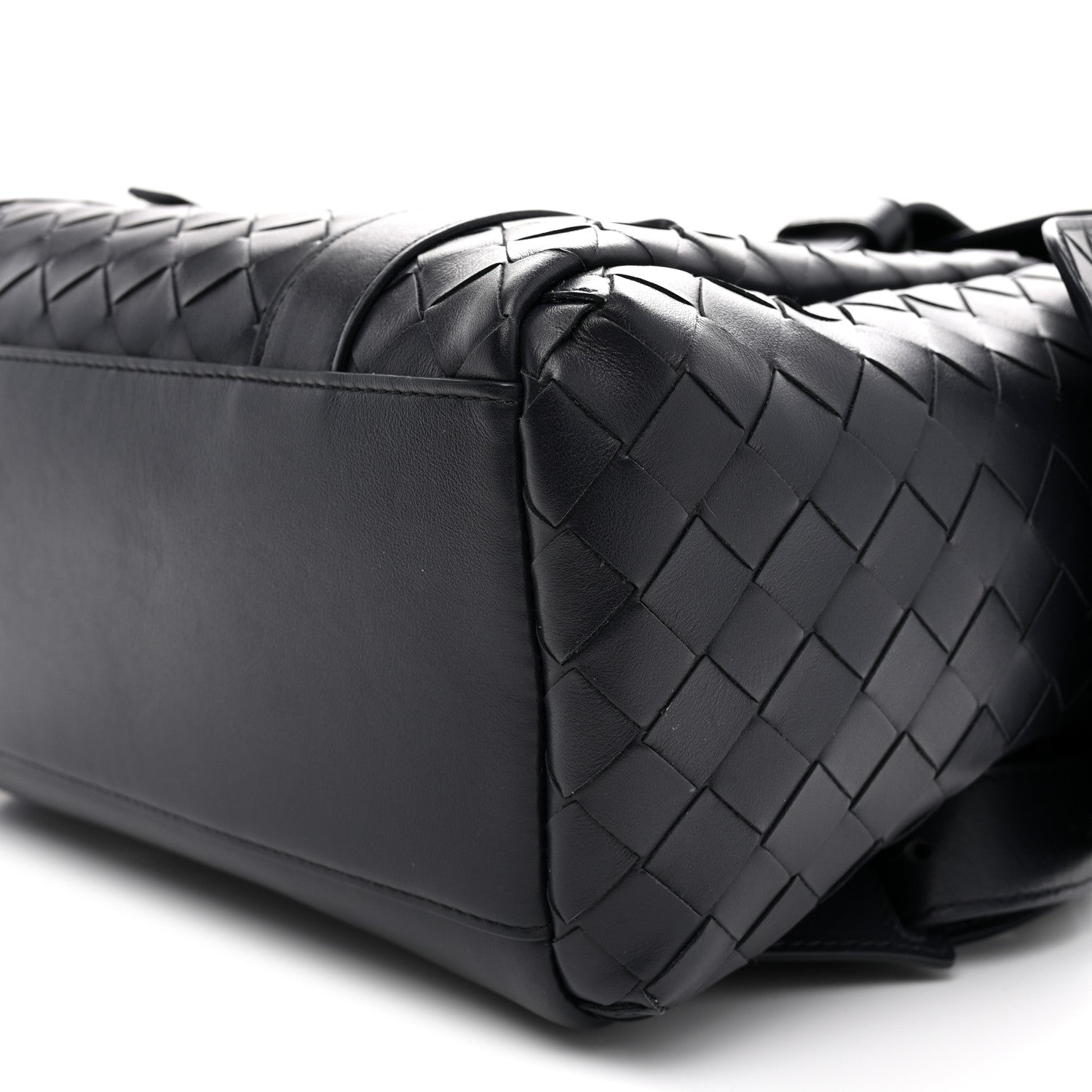 Bottega Veneta Canvas Calfskin Intrecciato Sassolungo Backpack Dark Blue 10 of 11