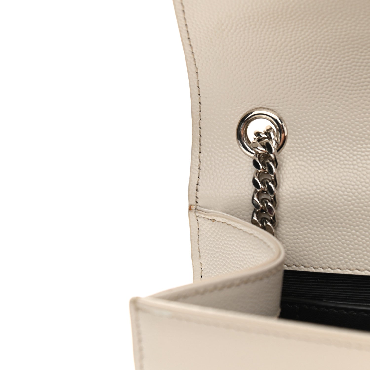 Saint Laurent Grain De Poudre Medium Classic Monogram Kate Satchel Icy White 11 of 13
