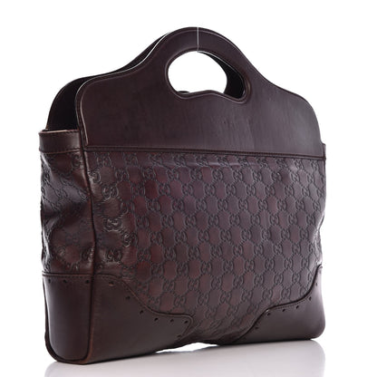 Gucci Guccissima Medium Punch Top Handle Tote Brown 4 of 12