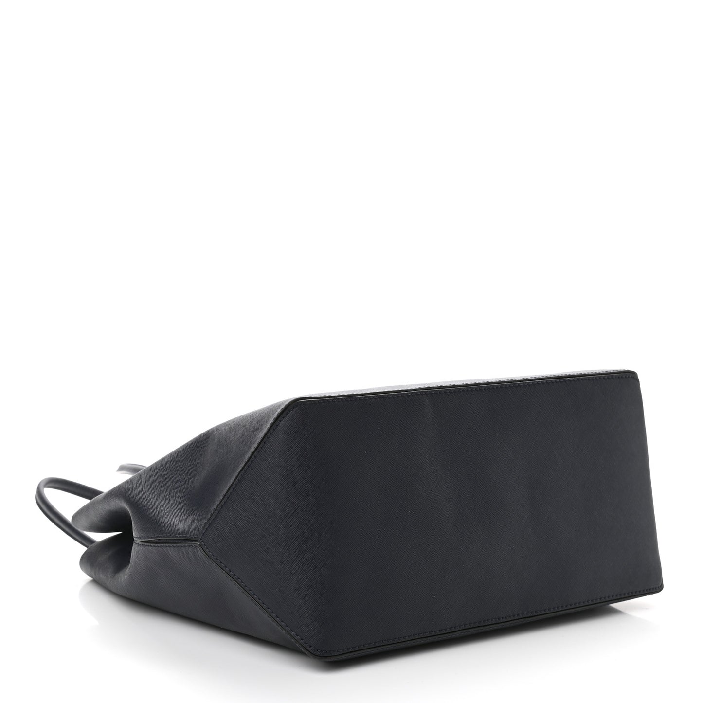 Calfskin Embossed Logo East West Shopper Tote Dark Blue
